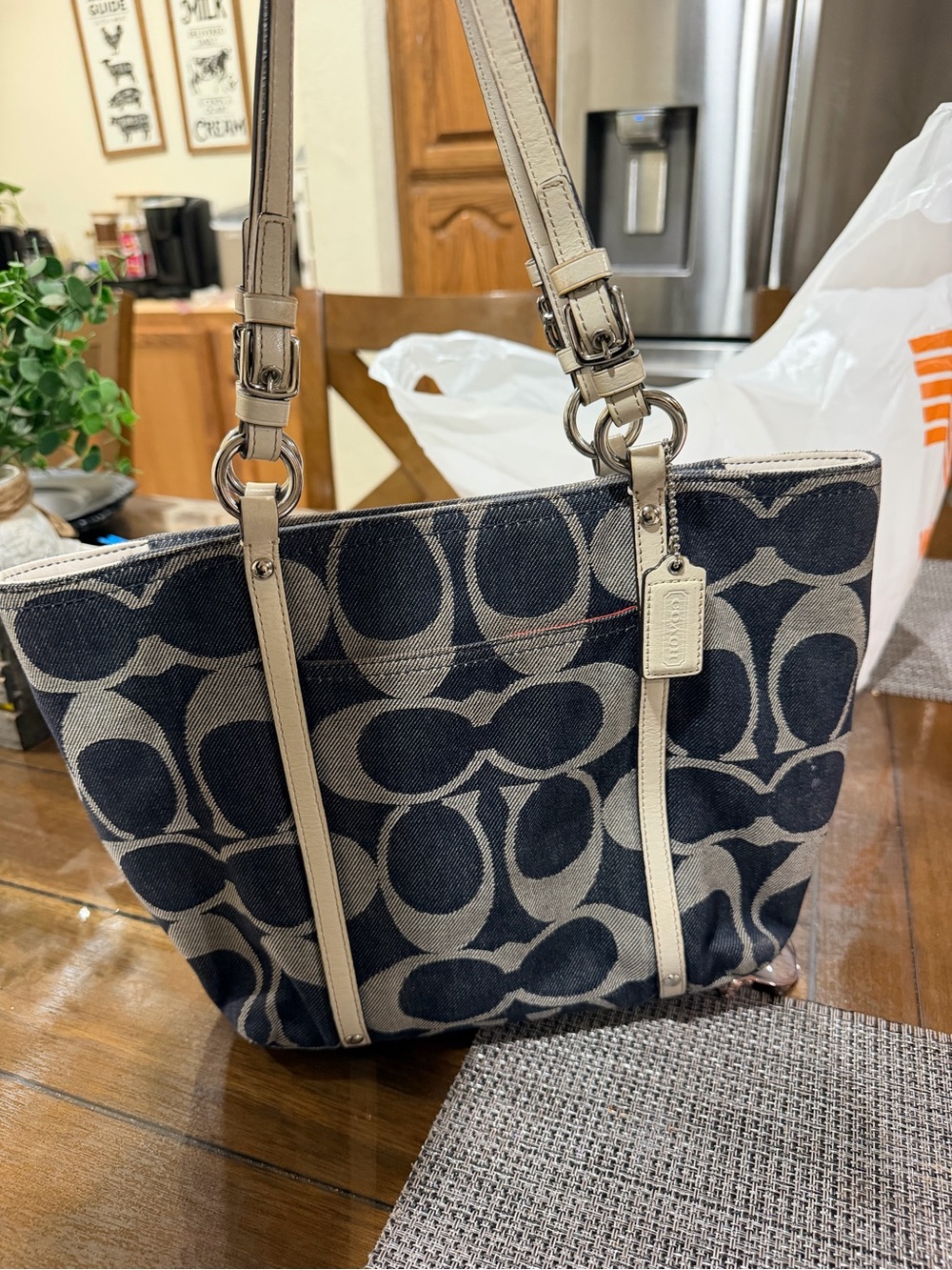 Coach Signature Canvas Tote in Denim